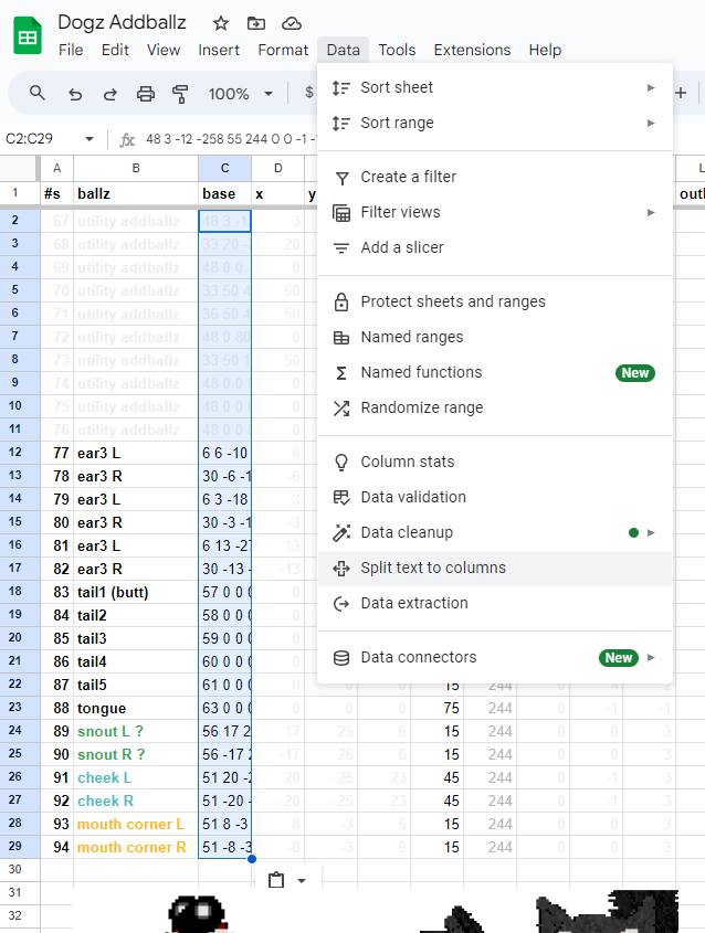 Step 5: Split text to Columns